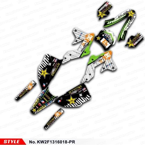 Aftermarket Motorcycle Decals MX Stickers Graphics for KX250F KX 250F 2013 2014 2015 2016, Style No.KW2F1316018-PR