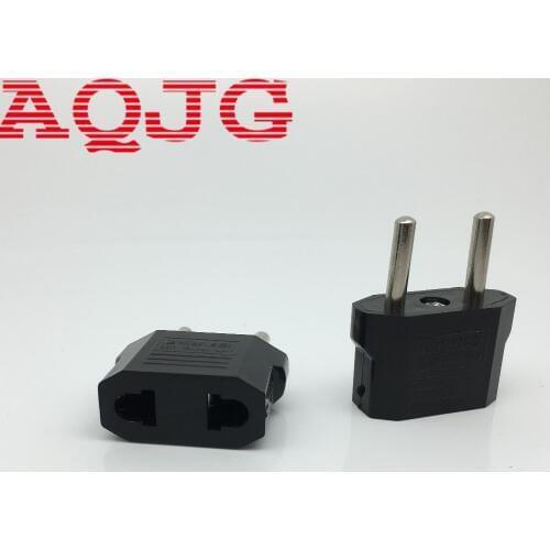 Top Quality Portable 10pcs Black US to EU AC Power Plug Travel Converter Adapter Electrical Plugs Adaptors AQJG