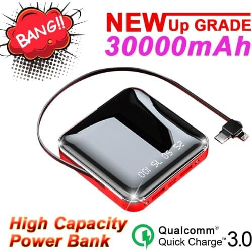 PowerBank Fast Charging 30000MAh Large Capacity Portable Charger 2USB Port External Battery Outdoor Emergency Charger for Xiaomi