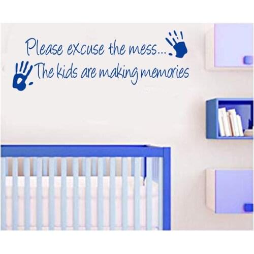 Removable Vinyl Wall Sticker Quote Please excuse the mess mural decal art wallpaper for kids room living room Home decor GW023