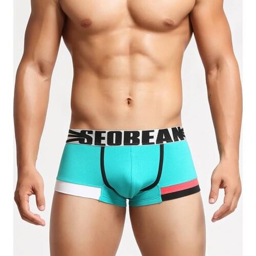 SEOBEAN Mens Underwear Boxer Shorts Breathable mesh Trunk Underpants Sexy solid Boxer For Man