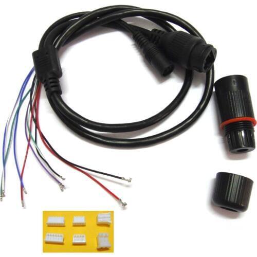 10x CCTV IP network Camera PCB Module weatherpoof video power cable 60cm long RJ45 female & DC male connectors with Terminlas