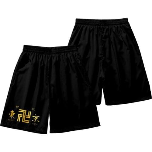 Mens Shorts Anime Tokyo Revengers шорты Sano Manjirou Ken Ryuguji Haori Casual shorts Black Fashion Summer Kids шорты мужские