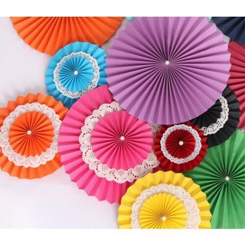 12pcs 20cm 3 Layers 3D Pearl Beaded Fan-shaped Artificial Paper Flower For Wedding Party Holiday Venue Decoration DIY Material