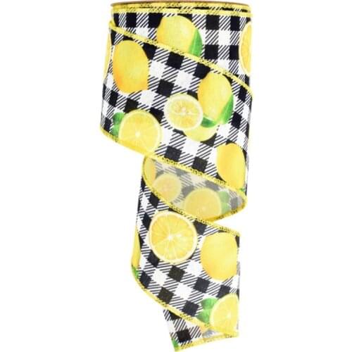 Lemon Ribbon Wreaths Wrapping Floral Arrangements Crafting Gift Wrapping Butterfly Bow Wreath 5/10Yards Length/roll