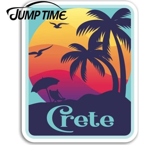 Jump Time for Crete Vinyl Stickers Greece Fun Travel Sticker Laptop Luggage Car Decal Window Wiper Trunk Car Styling