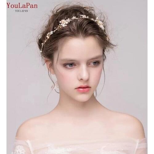 Youlapan HP313 Elegant Alloy Simulation Hollow Out Leaves Luxurious Pearl Flowers Bridal Hair Accessories Handmade