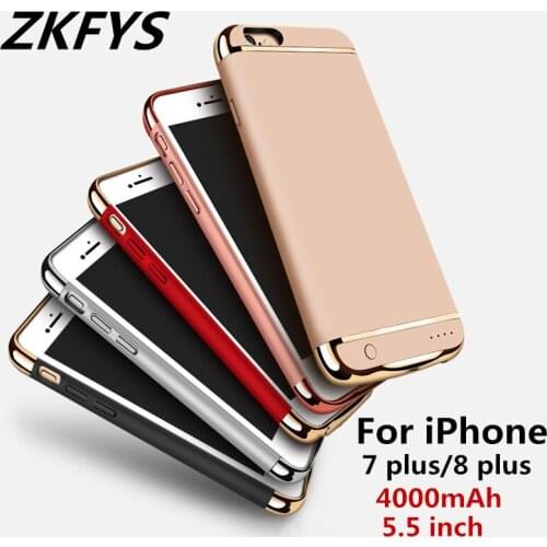 ZKFYS 4000mAh Battery Charger Cover For iPhone 7 Plus Battery Case Power Bank Charging Case For iPhone 8 Plus Powerbank Cover