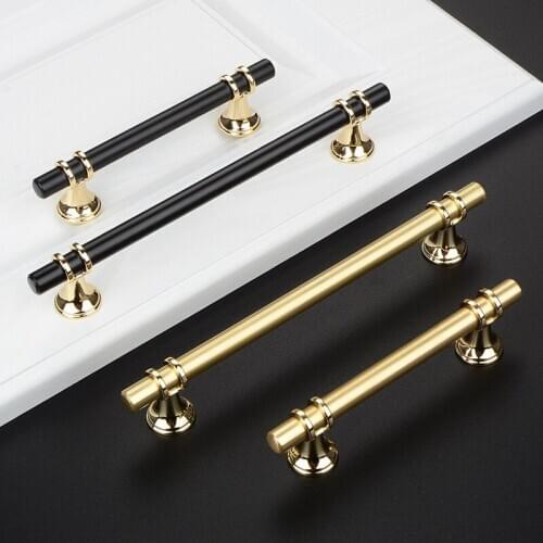 Gold Furniture Handle Cabinet Knob and Handle Drawer Knobs Cupboard Pulls Kitchen Handle Pull Black Handle for Furniture