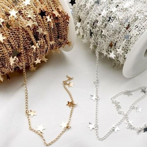 1Yard/Lot Copper Heart Star Chain tassel Creative Handmade DIY Earring Accessories Necklace Bracelet Ear Jewelry Material