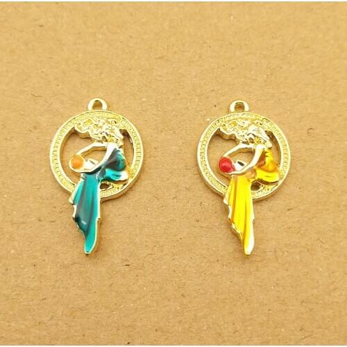 10pcs 15x26mm enamel angel charm for jewelry making cute earring pendant bracelet necklace charms diy charm