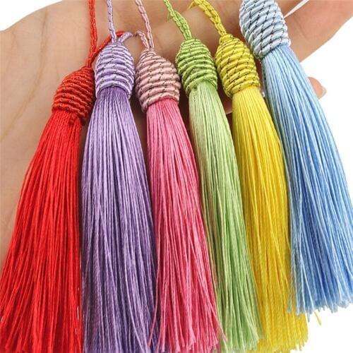 10pcs/Pack Polyester Cotton Silk Tassel 15cm Satin Tassel Trims For Home Wedding Decoration DIY Sewing Curtain Accessories