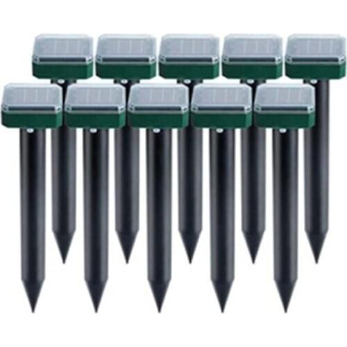 10 Pack Outdoor Solar Ultrasonic Vibration Pest Repeller Snake Repeller for Lawn Garden Courtyard Farm