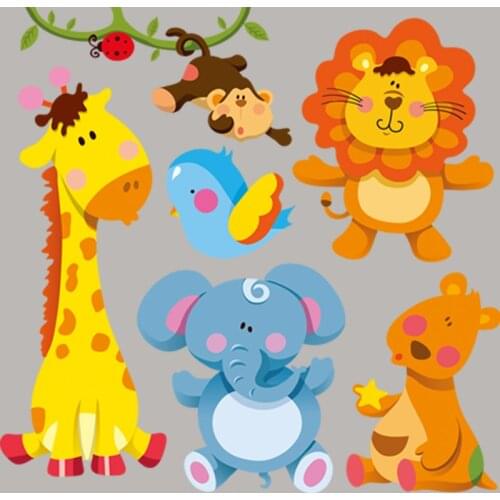 Animal 3D Sticker Patch Fashion Heat Transfer Diy Tops Appliqued Vinyl Iron On Patch Little Bird Giraffe Pattern