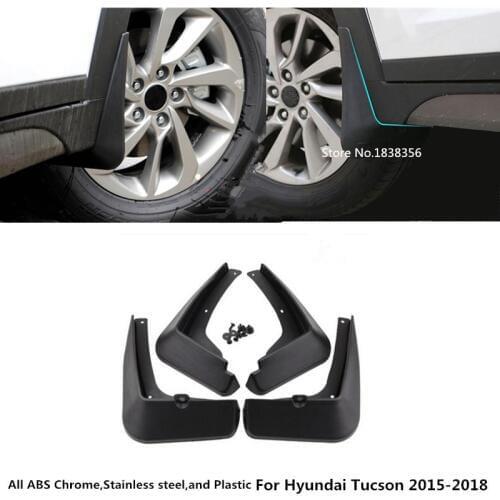 For Hyundai Tucson 2015 2016 2017 2018 car styling body plastic fender soft mudguard protection flap splash mud guard frame 4pcs