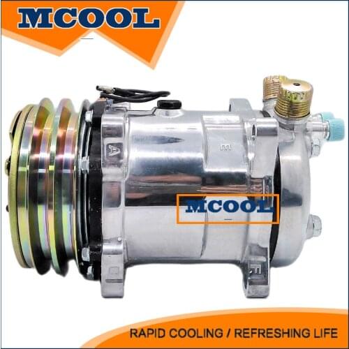 508 SD508 AC Compressor For Sanden 5h14 Tractor Air Compressor Excavator Heavy Duty Truck 12V 24V 2 Groove V Blet Pulley