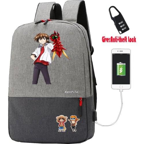 Anime High School DxD Backpack student book Bags teenagers USB Charging Anti-theft Knapsack UNISEX Laptop bag Travel backpack