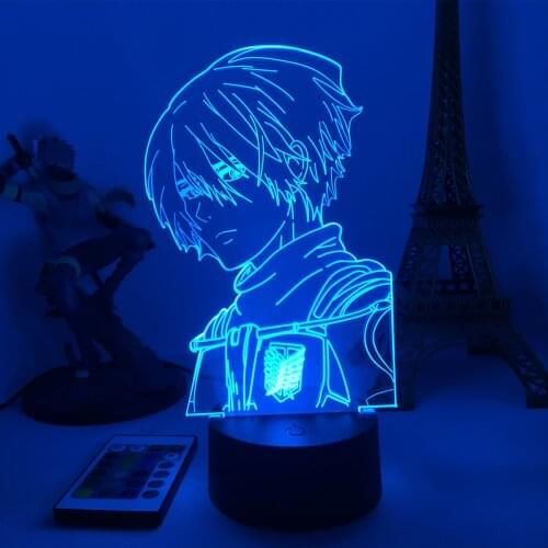 Anime Lamp Attack on Titan 4 Mikasa Ackerman Figure for Bedroom Decor Night Light Kids Birthday Gift Shingeki No Kyojin 3d Light