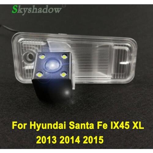Car CCD 4 LED Night Vision Backup Rear View Camera Waterproof Parking Assistance For Hyundai Santa Fe IX45 XL 2013 2014 2015