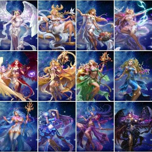 AZQSD 5D Diamond Painting Twelve Constellations Cross Stitch Diamond Embroidery Woman Girl Mosaic Handicraft Home Decor Gift