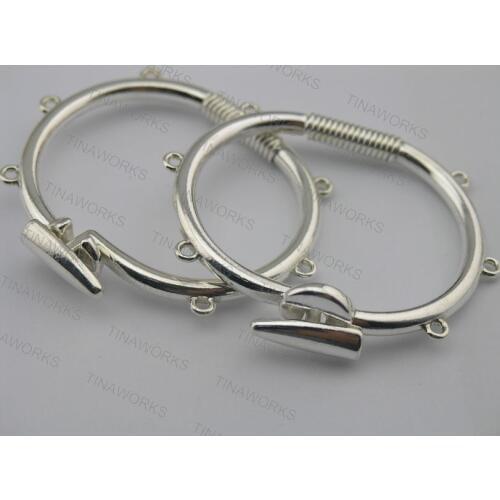 Free Shipping 10Pcs Antique Silver Expandable/Adjustable Hook/Lock Bangle Bracelet With Loops--CLP1063