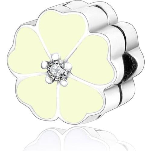 925 Silver Flower Clip Charms Fit Original Pandora Charms Silver 925 Bracelet Beads Women Fashion Jewelry Berloque