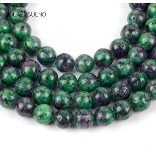 Rubys Zoisite Stone Round Loose Beads For Jewelry Making 4-12mm Spacer Beads Fit Diy Bracelet Necklace Accessory 15'' Strand