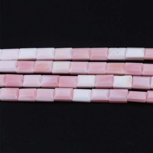 Nature 7*10mm Pink Color Rectangle Shape Mabe Pearl Real Shell Chain