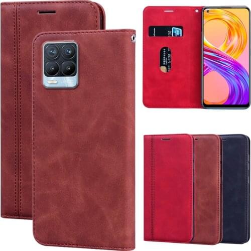 For Realme 8 Pro Case Flip Stand Capa PU Leather Back Cover Fundas Phone Wallet Shell For Realme 8 чехол Protector Book Etui Bag