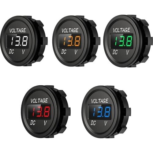 DC 12V-24V Digital Panel Voltmeter LED Display Waterproof Voltage Meter Universal for Car Auto Motorcycle Yacht Boat ATV Truck