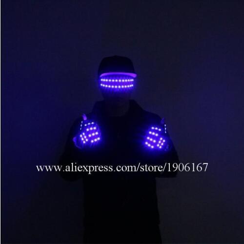 Colorful Led Luminous Party Glasses Led Lighting Event Stage DJ Gloves Nightclub Bar Illuminated Led Lighting Halloween Props