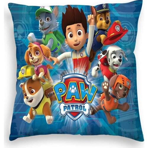 New paw patrol cartoon animation household items sofa cushion car waist pillow hemp pillowcase 45x45cm childrens holiday gift