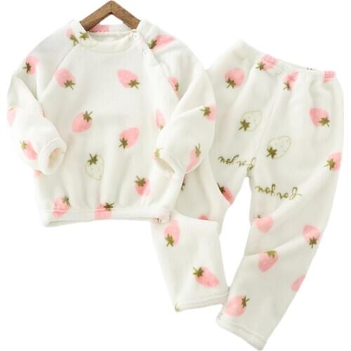 Kids Winter Pajamas Sets Cartoon Rabbit Cute Style Children Warm Sleepwear Baby Girls Boys nightwear Children Pajamas For Girls