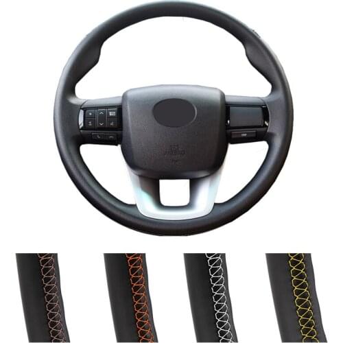 DIY Customized Car Steering Wheel Cover For Toyota Fortuner 2016-2017-2018 Auto Artificial Leather Steering Wrap