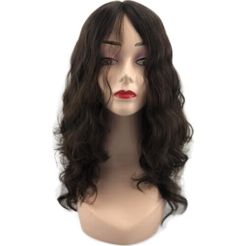 European Human Hair Sheitels Kosher Wigs Natural Wave Double Drawn Multidirectiional Skin Silk Top Wigs for White Women