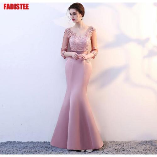 FADISTEE New arrival party evening dresses Vestido de Festa trumpet prom lace Robe De Soiree sweet heart neck half sleeves