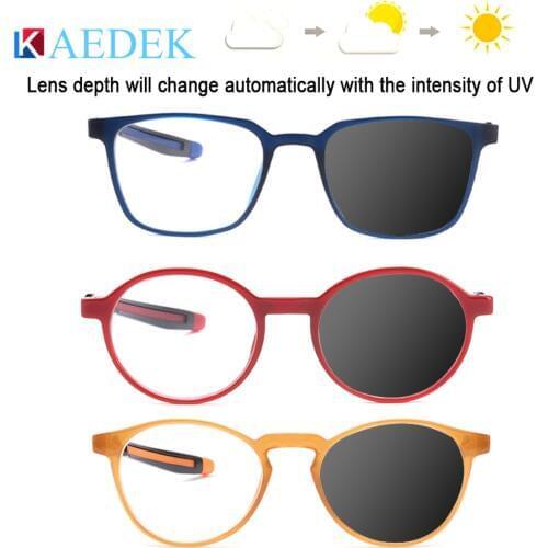 KAEDEK Photochromic +Progressive Unisex Adjustable Hanging Neck Eyewear Reading Glasses Transition Sunglasses Eyewear