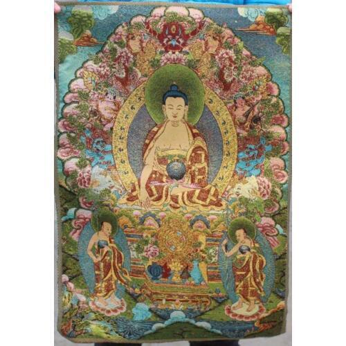Chinese collection the Thangka embroidery buddha diagram