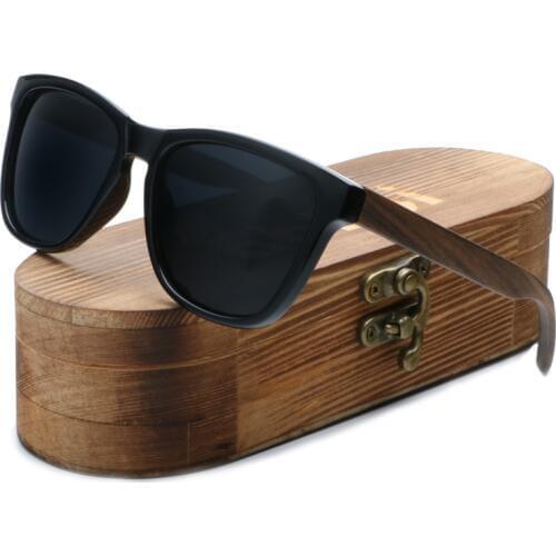 Ablibi Bamboo Wood Semi Rimless Sunglassesfor Men Womens Wooden Shades with Polarized Lenses in Original Boxes