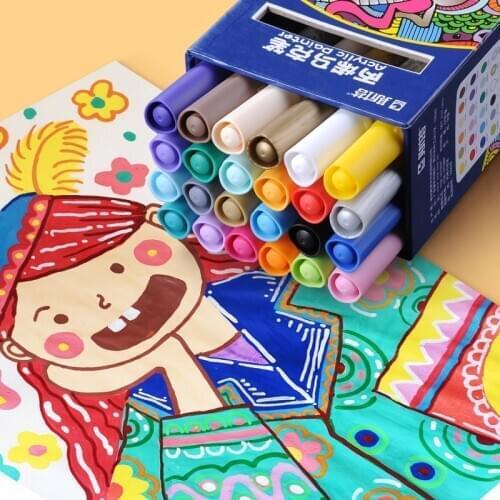 STA 12/24Colors 2mm Acrylic Paint Marker Pen for Ceramic Rock Glass Porcelain Detailed Marking Color Paint Pens Art Marker