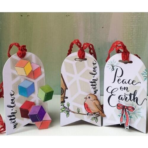 New 3D Cube Stencil for DIY Scrapbooking Decorative Embossing Paper Cards Making Crafts Plastic Template Drawing Sheet 6x6inches