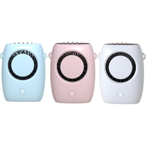 New Rechargeable Portable Neck-mounted Fan USB Powered Neck-mounted Silent Fan 3-speed 1200mAh Battery Air Cooler/power Bank