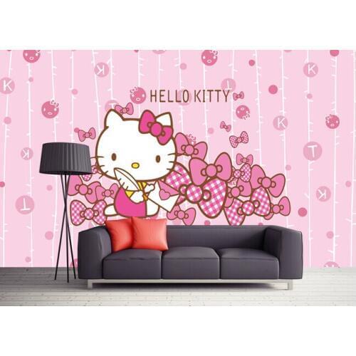Custom papel DE parede infantil, lovely cat murals for children room the bedroom park wall waterproof fabric papel DE parede