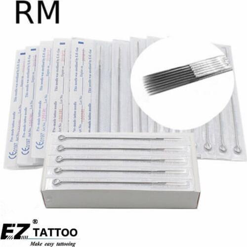 50pcs/box Disposable Sterilized Tattoo Needles Round Magnum Needles Stainless Steel for Tattoo grip Tattoo tips free shipping