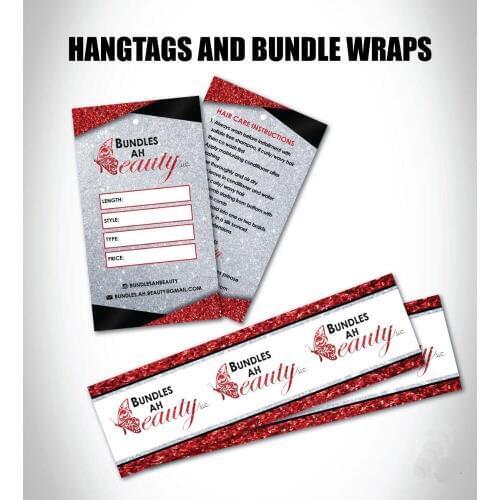 Custom Virgin Hair extensions paper wrap stickers ,hang tags,hair packaging wrapping labels stickers and tags labels, no string