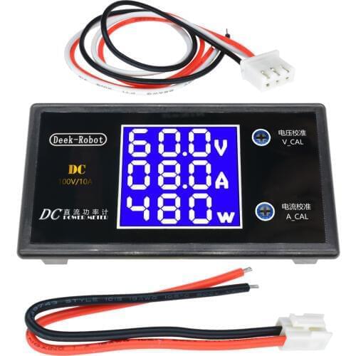 DC 110V/10A 50V/5A LCD Digital Voltmeter Ammeter Wattmeter Voltage Current Power Meter Voltage Current Tester Detector 1000W