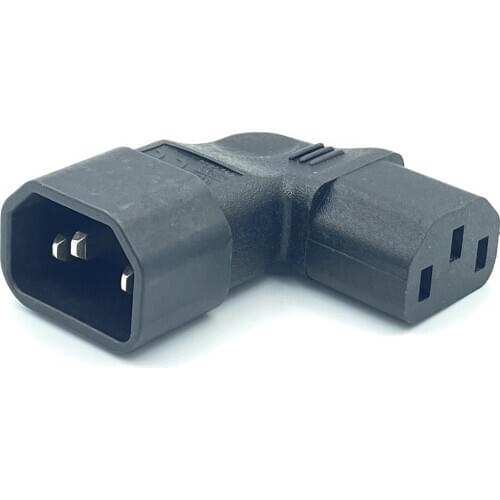 Right/left Angle IEC 320 C14 3 Pin Male to C13 Female PDU PSU UPS Power Extension Adapter Receptacle for LCD LED TV Wall Mount