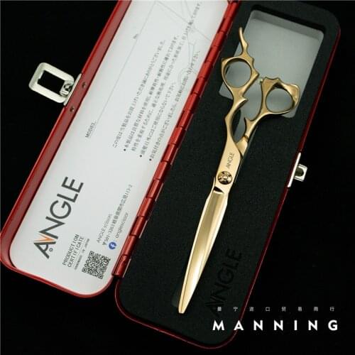 Japan Made "ANGLE" Professional Barber Shop Scissors Of Super Cobalt Alloy 6.3 Inch High Quality Hair Cutting Salon Shears A-GDM