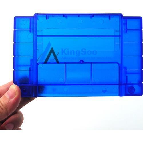 Clear blue Game cartridge for SNES game card Plastic shell housing cover case US version