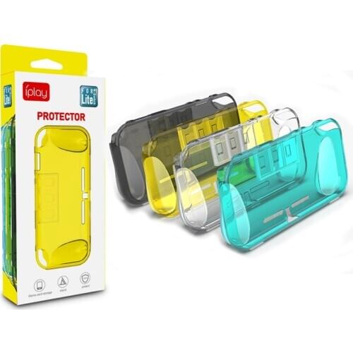 Crystal Transparent Protective Case Shell for Switch Lite Soft TPU Drop Proof Protection Cover with 3 Card Slot for NS Lite